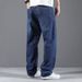 American Straight-leg Pants Spring And Summer New Loose Large Straight-leg Jeans Men's Fat Plus Size Simple Denim Trousers_viptrois.com