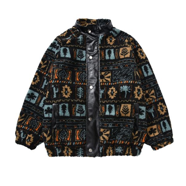 Men's Clothing Winter New National Style Lambswool Stand Collar Cotton Jacket Men Fashion Brand Thickened Jacket Hip Hop Cotton Jacket Women_viptrois.com