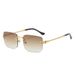 VOOTHOST New Rimless Rectangle Vintage Metal Sunglasses Fashion Frameless Tinted Glasses Shades For Women Men VB051_viptrois.com