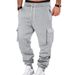 Men's Cargo Pants With Multi-Pockets Drawstring Casual Jogger Pants Loose Fit Comfortable Trousers For Outdoor Work Travel_viptrois.com