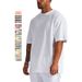 Men's Clothing Premium Heavyweight 100% Cotton Oversized Men's T-Shirt - Relaxed Fit Drop Shoulder Streetwear Tee In White & Black (240g/300g)_viptrois.com