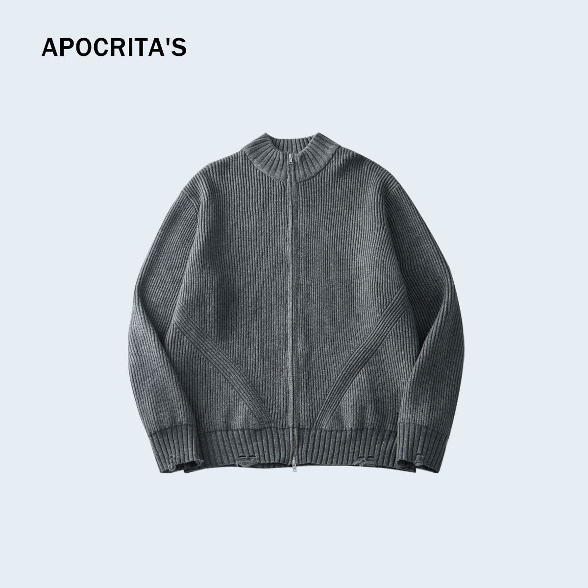 Nordmann APO Clothing|Autumn Winter New Men's Knitted Cardigan Jacket High-end Trendy Loose Frayed Distressed Sweater_viptrois.com