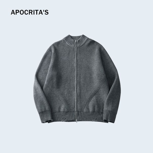 Nordmann APO Clothing|Autumn Winter New Men's Knitted Cardigan Jacket High-end Trendy Loose Frayed Distressed Sweater_viptrois.com
