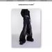 Men's Clothing Autumn And Winter New Black Washed Straight Jeans For Men High Street Vibe Street Design Pants_viptrois.com