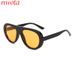 Retro Large Frame Round Face Slim Frog Mirror Trendy Single Beam Sunglasses Men's Cross Border Sunglasses Women's T1313_viptrois.com