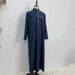 Muslim Men Drs Jubba Thobe Mens Abaya Stand Collar Islamic Eid 2025 Ramadan Long Robe Musulman Caftan Dubai Arab_viptrois.com