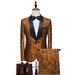 Men's Clothing New Print Large Size Men's Stage Dress Suit Two Piece Suit_viptrois.com