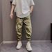 Men's Lightweight Cargo Jogger Pants Adjustable Drawstring Multi-Pockets Tapered Fit Casual Outdoor Wear Black Khaki_viptrois.com