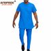 Men's Casual Cotton Short Sleeve Set Africa Print Two-Piece Clothing Polyester Muslim Sets_viptrois.com