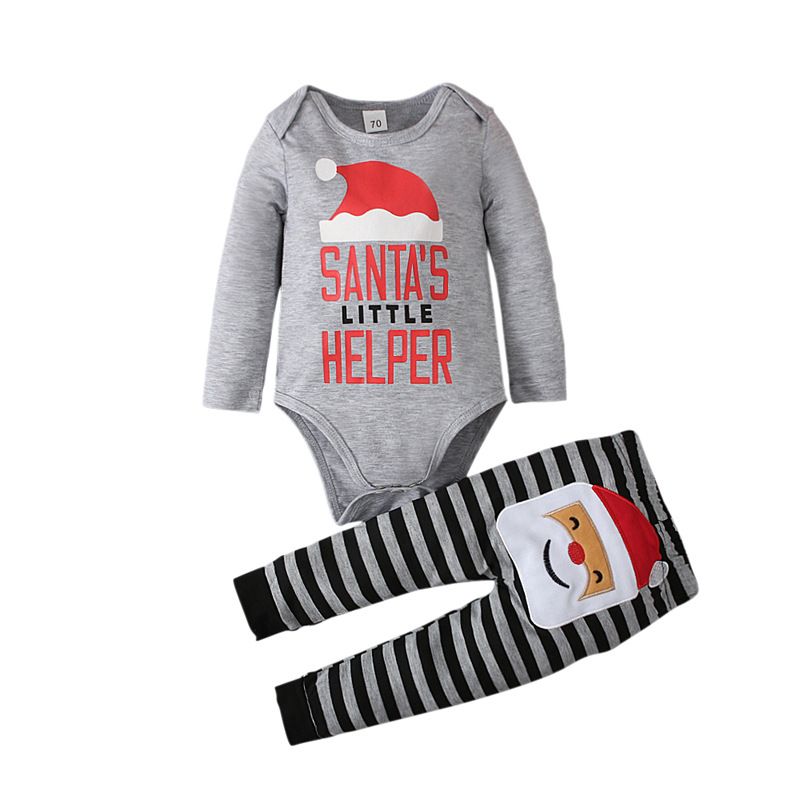Christmas Children's spring and autumn Christmas Santa Claus long-sleeved two-piece children's clothing ins_viptrois.com