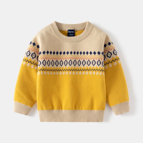 kids'clothing Children's sweater Boy's patterned sweater baby base shirt_viptrois.com