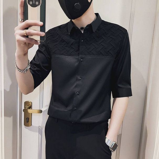 Men's Clothing Woven Shirt Men's Long Sleeved White Shirt Spring And Autumn Handsome Men's Tops New Shirt_viptrois.com
