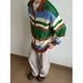 Autumn And Winter New Long Sleeved Knitted Sweater, Men's Cardigan Jacket, Striped Hollow Out_viptrois.com