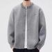 Pure High-End Knitted Cardigan For Men With Baseball Collar 2024 Spring And Autumn New Lazy Style Men's Sweater Jacket Loose_viptrois.com