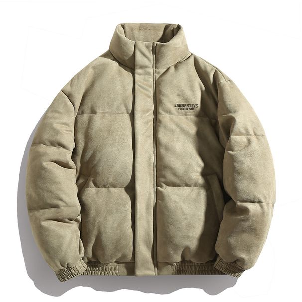 Men's Clothing American Retro Suede Thickened Cotton Jacket For Men And Women Winter New Thickened Puffer Jacket Couple Trendy Brand Cotton Jacket_viptrois.com