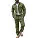 Men's Clothing autumn and winter jacket casual pants two piece men's clothing solid color men's suede suit_viptrois.com