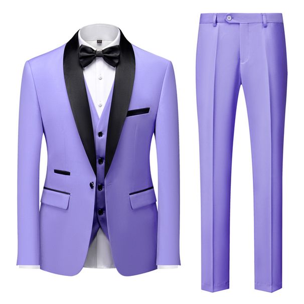 Men's new foreign trade green fruit collar men's dress groom's best man's suit suit male emcee performance business casual men's wear_viptrois.com