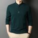 2025 Spring And Autumn Thin Men's Long Sleeve T-Shirt Pure Cotton Stand Collar Top Middle-aged Business Casual T-shirt_viptrois.com
