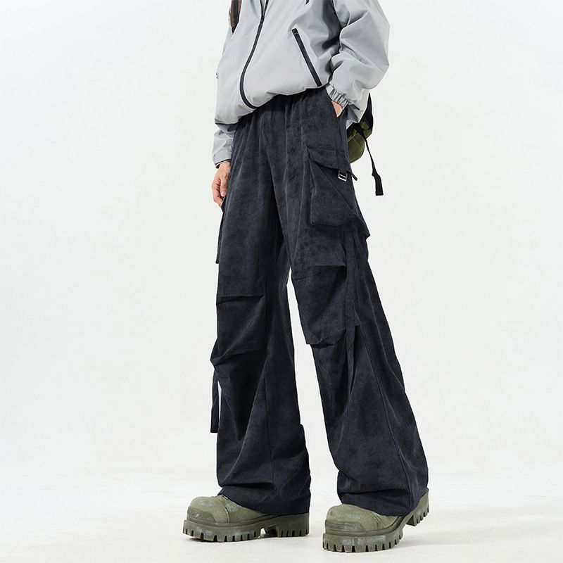 American Men's High-end And Handsome Four Season Tie Dye Casual Pants Straight Leg Wide Leg Workwear Fashionable Pants_viptrois.com