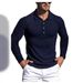 Men's Clothing Men's Running Sports Fitness Autumn High Elastic Vertical Striped Long Sleeve Polo Shirt Slim Fit Knitted Bottoming Shirt_viptrois.com
