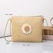 Elegant Straw Square Shoulder Bag For Women - Floral Embellished Crossbody Purse, Casual Boho Summer Handbag_viptrois.com