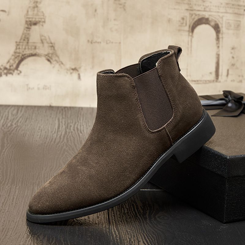 Derby Martin Boots Men's High Top Leather Shoes Motorcycle Boots Breathable Height Boots Middle Help Boys Head Boots_viptrois.com
