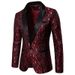 Men's 2024 Spring/summer New Hot Stamping Printed Fashionable Oversized Men's Lapel Performance Suit_viptrois.com