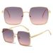 Men's Sunglasses Large Frame Fashion Square Metal Carved Gradient Color Anti Ultraviolet_viptrois.com