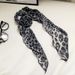 Long Striped Polka Dot 3D Rose For Women, Spring Summer Thin Atmosphere Niche Scarf, Narrow Neck Scarf_viptrois.com