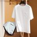 Wholesale Distribution Of High-quality Men's T-shirt Pocket Decoration Round Neck Shoulder Sleeve Short-sleeved T-shirt Men's Solid Color Bottoming_viptrois.com