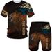 Russian Bear 3D Print Men's Summer Sportswear Set Casual Short Sleeve T-Shirt Fashionable Streetwear_viptrois.com