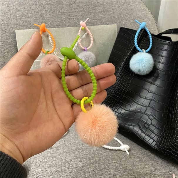 Bag Charm New Creative Cute Plush Bag Pendant Candy Color Girl Keychain Car Keychain Mobile Phone Case Accessories_viptrois.com
