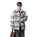 Xiaoxiangfeng Woolen Plaid Coat Men's Spring And Autumn Collar Single Breasted Coat Retro Couple Jacket_viptrois.com