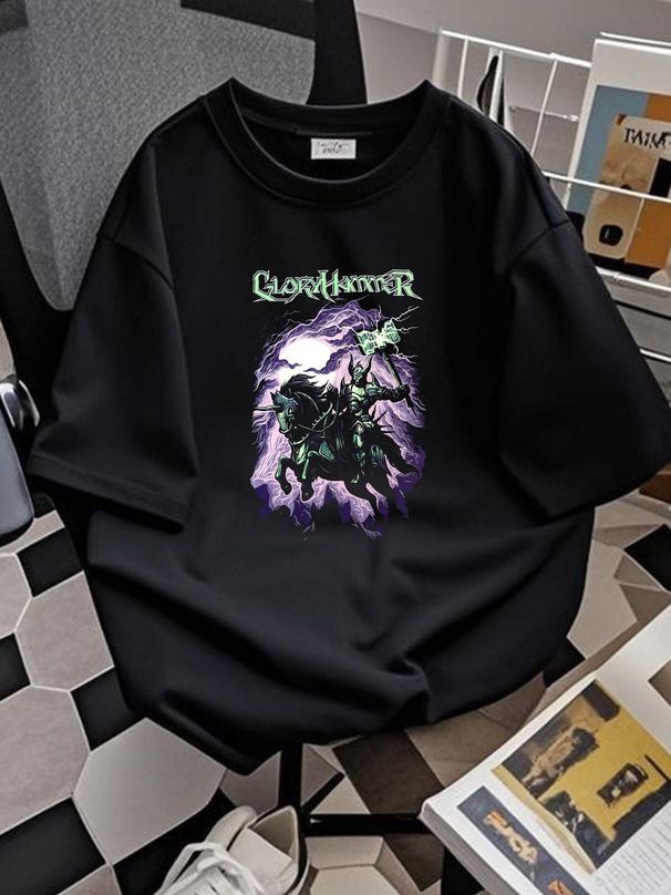 Gloryhammer BLACK T Shirt Short Sleeve All Sizes S To 5Xl 1F1752 Stretched Comfortable Unisex Summer Versatile Stylish Soft Slightly Fashion_viptrois.com