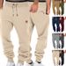 "Men's Relaxed-Fit Sweatpants – Euro-American Streetwear Casual Pants With Fleece Lining (Black/Army Green/Navy Blue, S-XXXL)"_viptrois.com