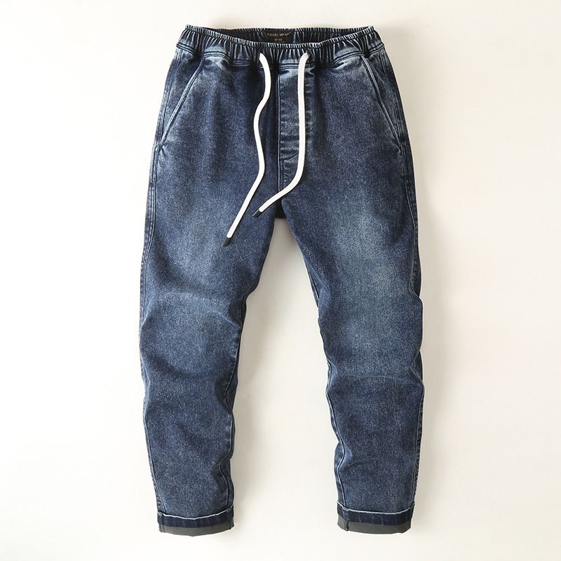 Men's Clothing early spring new velvet jeans men's slim trousers versatile casual pants loose and comfortable high elastic pants_viptrois.com