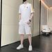 Men's Clothing Summer High End Casual Suit For Men New Loose Ice Silk Short Sleeved Shorts Printed Outfit A Set Of Men's Clothing_viptrois.com