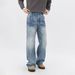 Men's Clothing Washed Straight Wide Leg Drape Trendy High Street Mopping Pants_viptrois.com