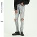 Men's Light Blue Destroyed Skinny Jeans Extreme Rips Raw Hem High Street Fashion Denim_viptrois.com