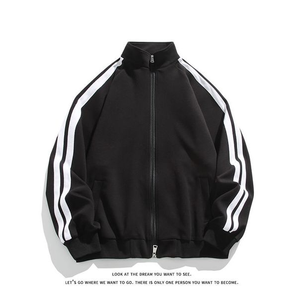 Men's Clothing Sweatshirt Autumn/Winter Loose Cotton-Blend Zip Hoodie - Oversized Streetwear Sweatshirt With Patch Detail (Black, Heather Grey)_viptrois.com