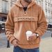 Men's Fleece Letter Print Half-Zip Hooded Sweatshirt With Drawstring - Long Sleeve Casual Pullover For Streetwear & Outdoor_viptrois.com
