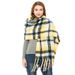 Unisex Scarf Polyester check coarse fringe scarf for women thickened shawl_viptrois.com