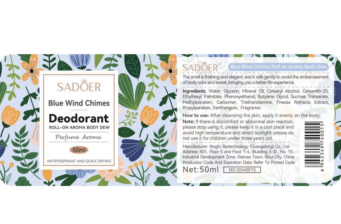 Full English Antiperspirant SADOER Orchid Wind Chime Roll-On Deodorant Portable Long-Lasting Fragrance_viptrois.com