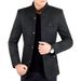 Men's Wool Blend Business Jacket – Wrinkle-Free Winter Overcoat With Multiple Pockets, Slim Fit & Warm Lining_viptrois.com