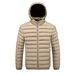 Men's Fleece-Lined Hooded Jacket - Lightweight Quilted Coat For Winter, Casual Outerwear With Zipper Closure_viptrois.com