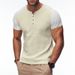 Men's Quick Drying Breathable Waffle Henley Casual Sports T-Shirt Comfortable Lightweight Top for Active Lifestyle_viptrois.com