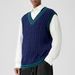 Hanmei Men's Winter New Pullover V-Neck Cable Knit Sleeveless Top Vest Sweater F3328_viptrois.com