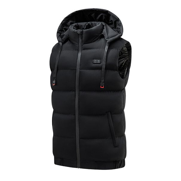dual-control heating vest nine-zone charging smart heating vest men's hooded warm cotton jacket wholesale_viptrois.com