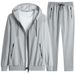 Men's Clothing Autumn New Style Sweater Hooded Casual Sports Suit Straight Long Trousers Cardigan Jacket Loose Men's Two Piece Suit_viptrois.com