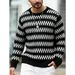 Striped Knit Sweater For Autumn And Winter Round Neck Base, Paired With A Teenage Sweater Underneath_viptrois.com